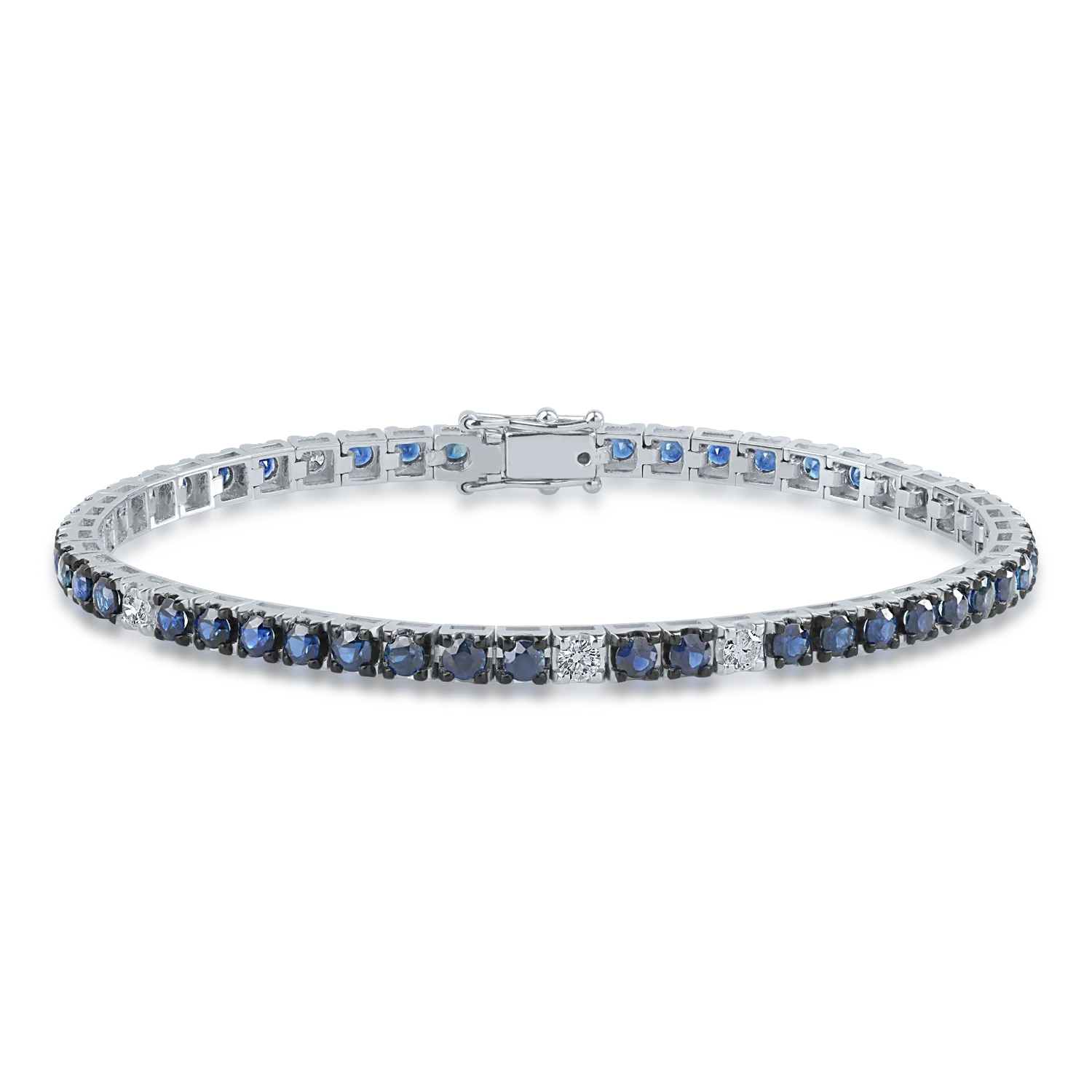 White gold tennis bracelet with 4.2ct sapphires and 0.35ct diamonds