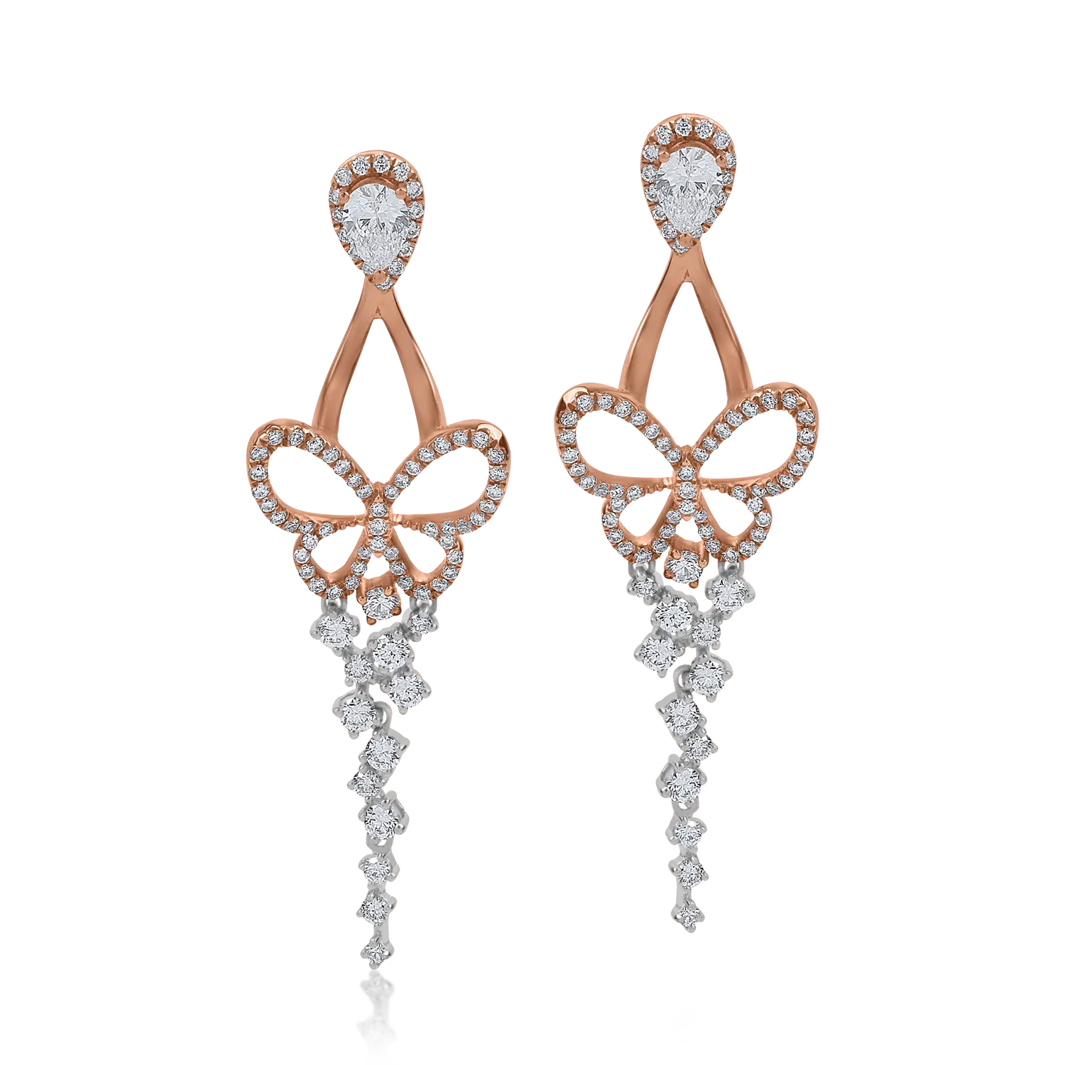 Cercei din aur alb-roz cu diamante de 1.441ct-155153