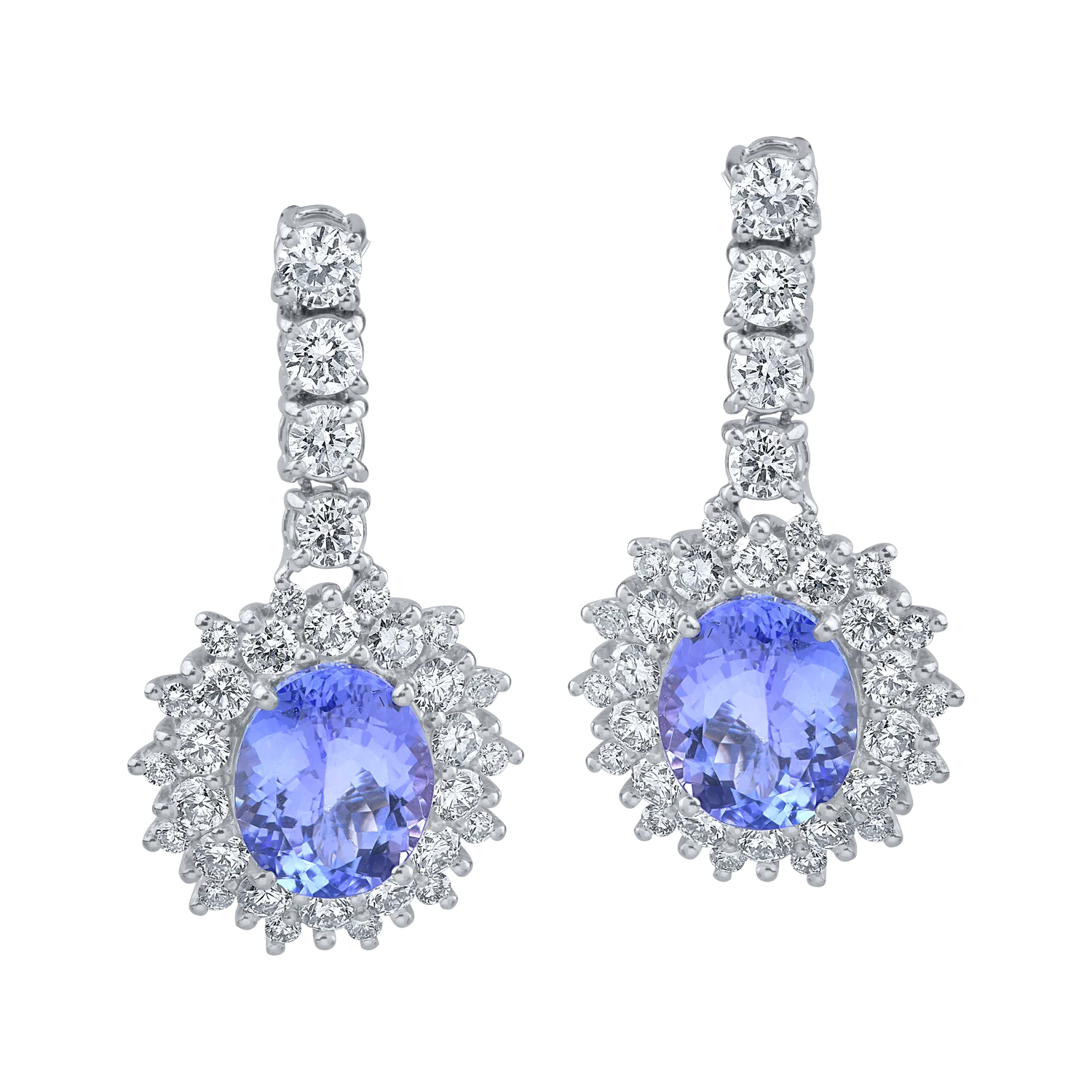 Cercei din aur alb cu tanzanite de 5.51ct si diamante de 2.448ct-155171
