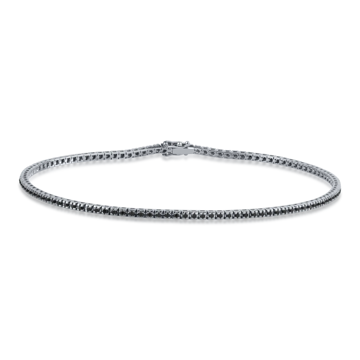 White-black gold tennis bracelet with 0.6ct black diamonds