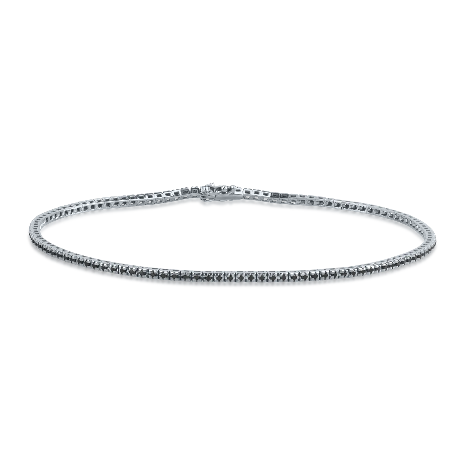 White gold tennis bracelet with 0.50ct black diamonds