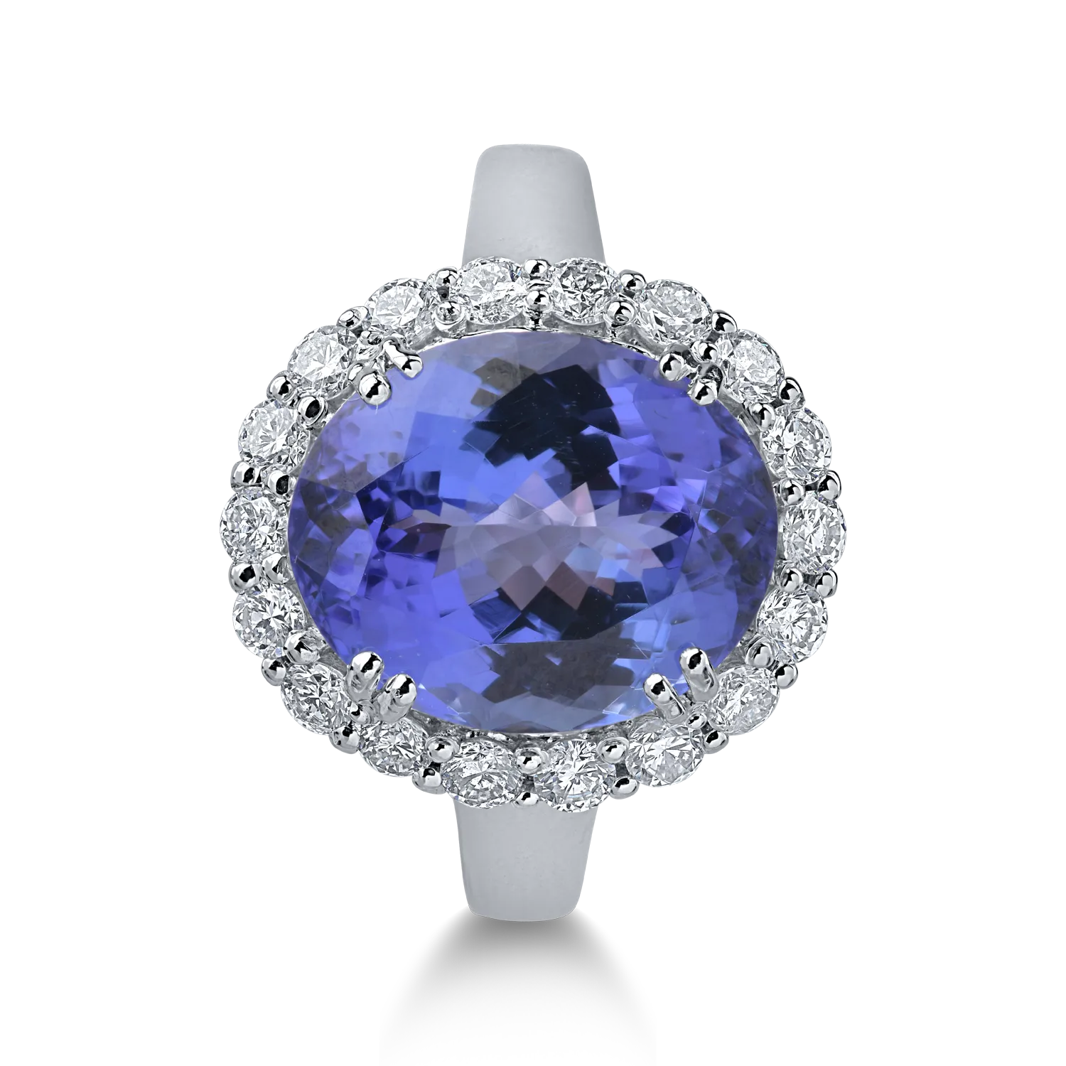 Fehérarany gyűrű 5.62ct tanzanittal és 0.652ct gyémánttal