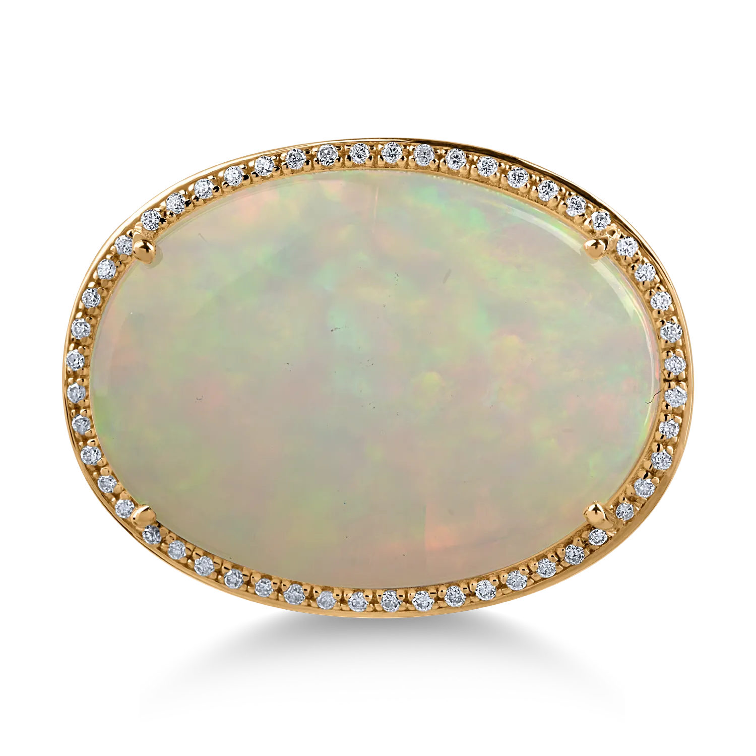 Inel din aur galben cu opal de 17.76ct si diamante de 0.2ct