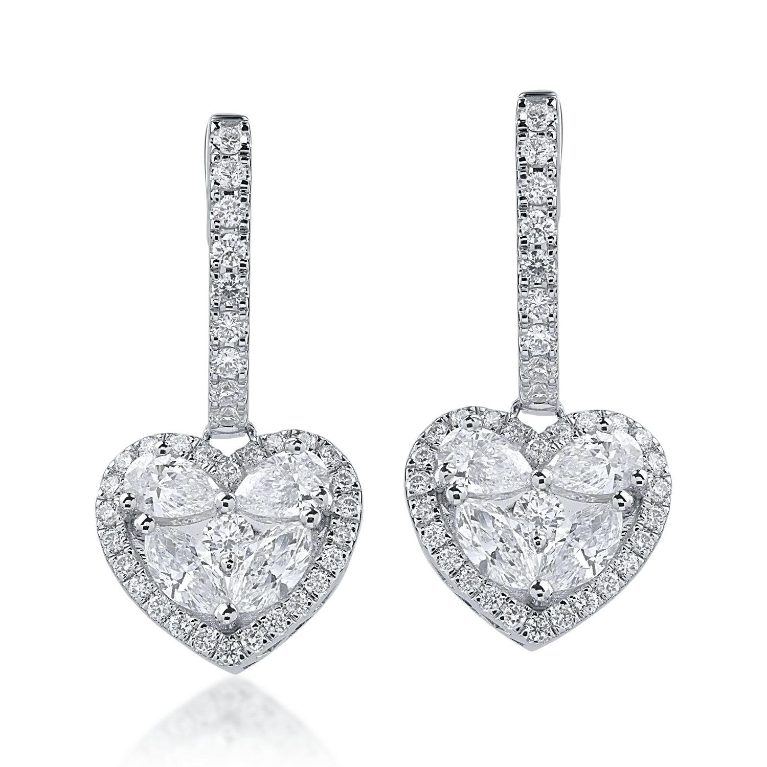 White gold earrings with 1.22ct diamonds