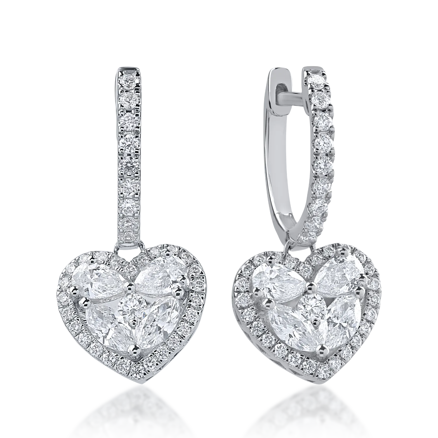 White gold earrings with 1.22ct diamonds