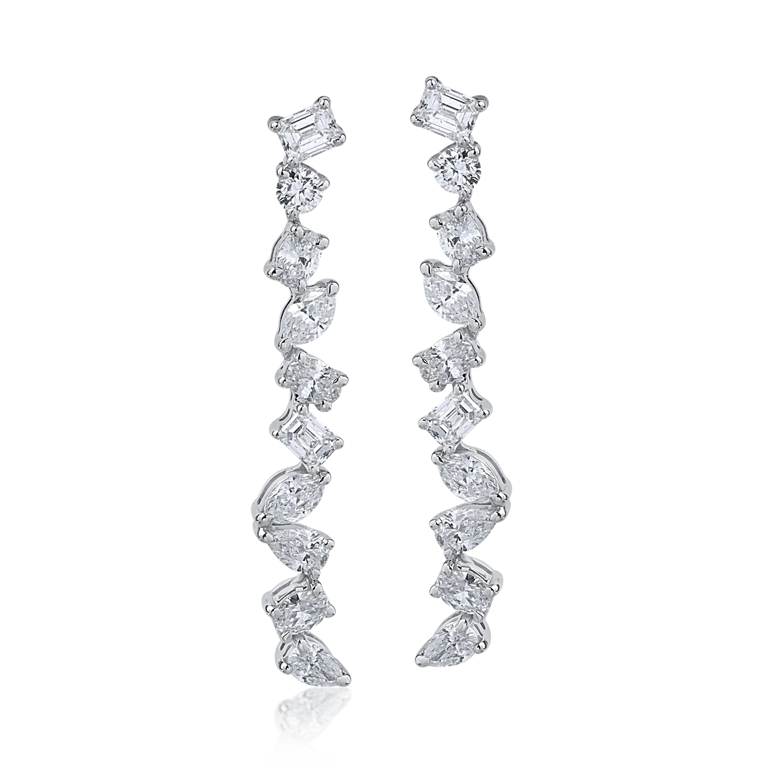 Cercei din aur alb cu diamante de 1.06ct - 1 | YEO