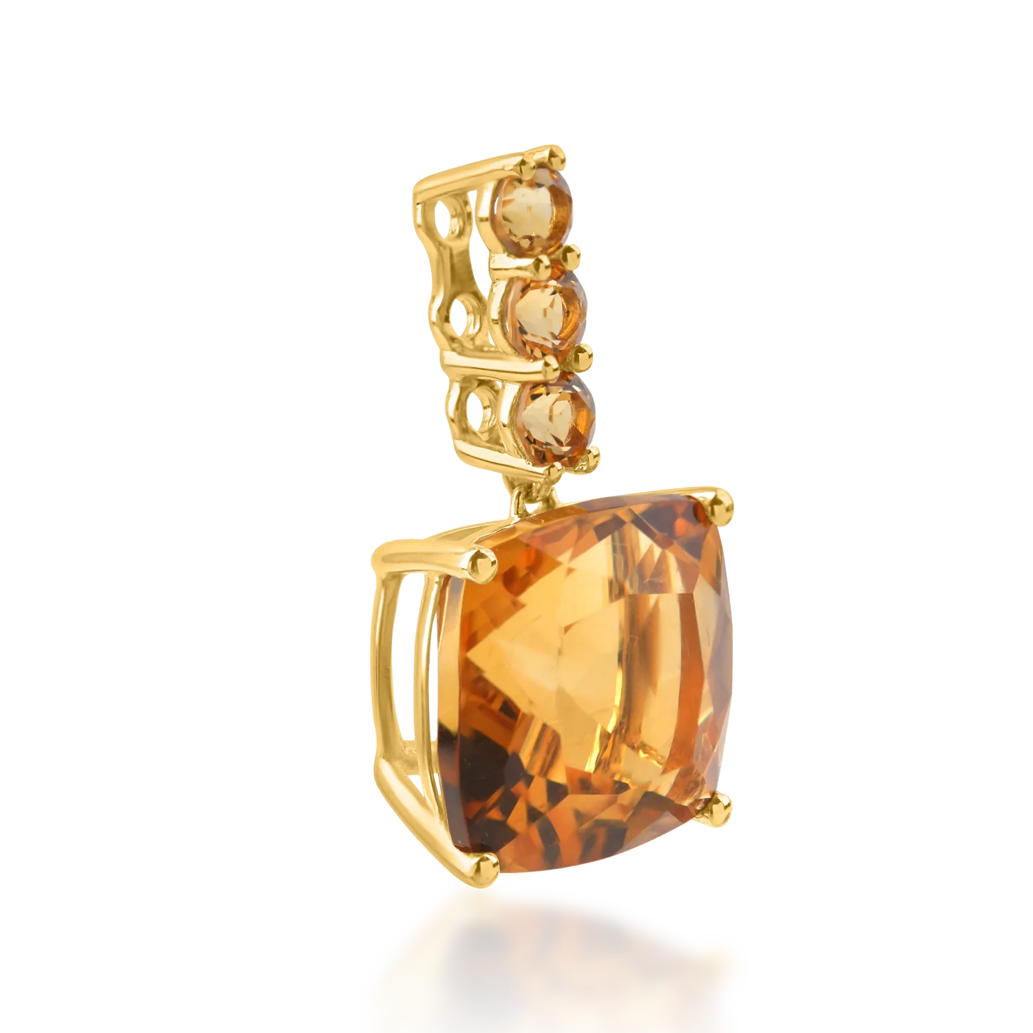 Sárga arany medál 6.5ct citrinnel