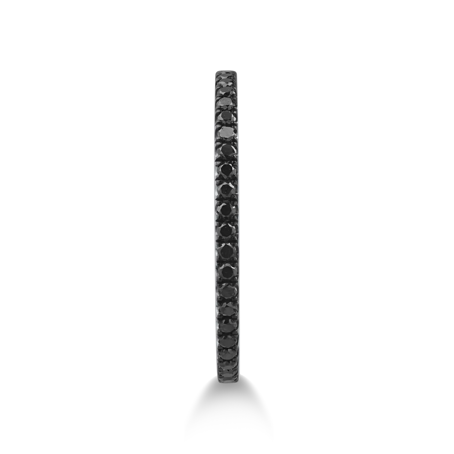 Пръстен половин вечност от бяло злато с черни диаманти 0.18ct