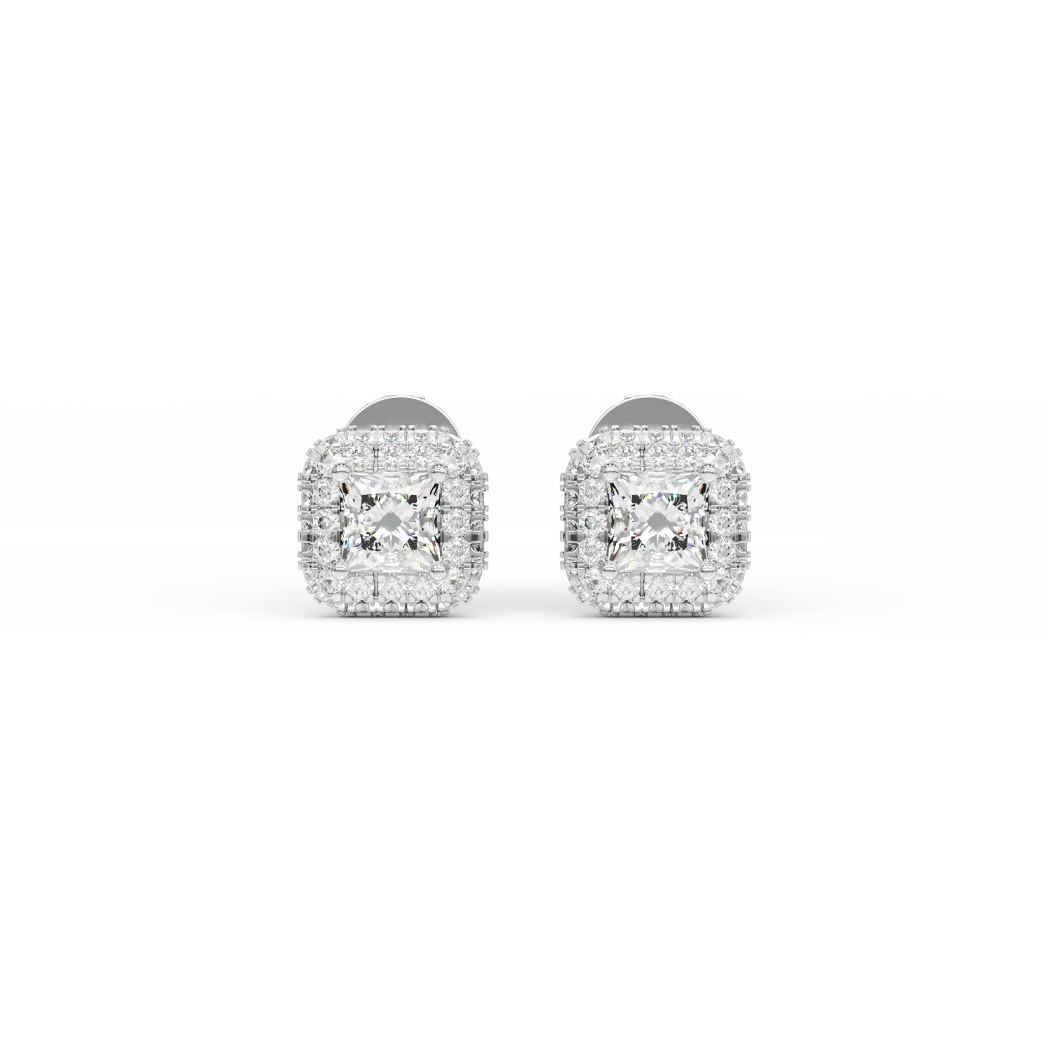 Cercei din aur alb cu diamante de 0.4ct