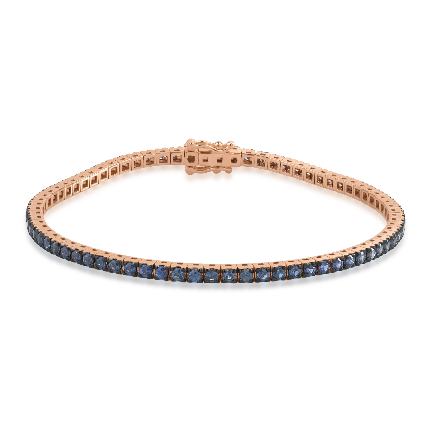 Rose gold tennis bracelet with 2.85ct sapphires