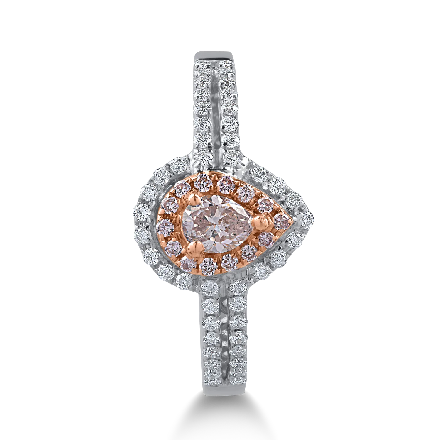 White-rose gold ring with 0.29ct rose diamonds and 0.24ct clear diamonds