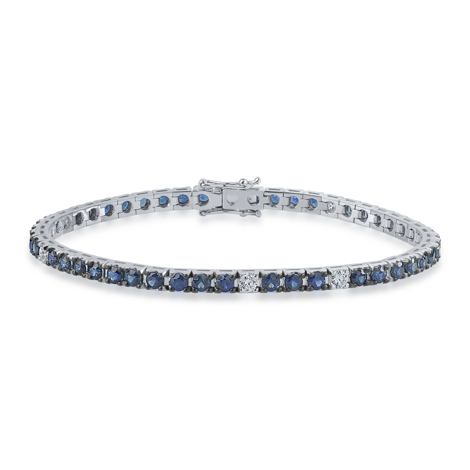 Bratara tennis din aur alb cu safire de 4.3ct si diamante de 0.35ct-155520