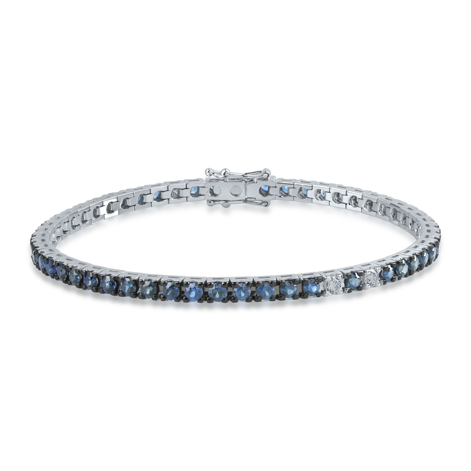 White gold tennis bracelet with 3.9ct sapphires and 0.3ct diamonds