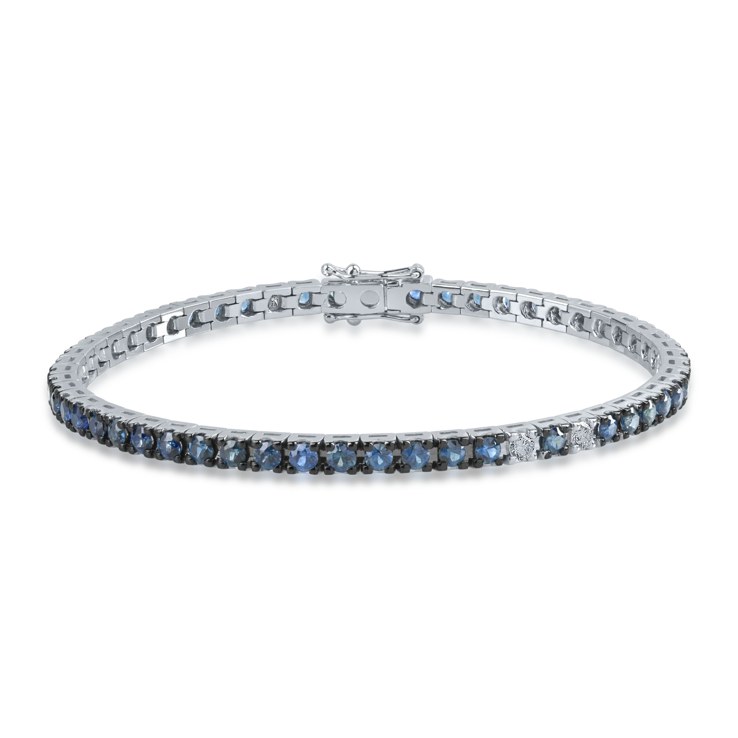 Bratara tennis din aur alb cu safire de 3.9ct si diamante de 0.3ct-155522