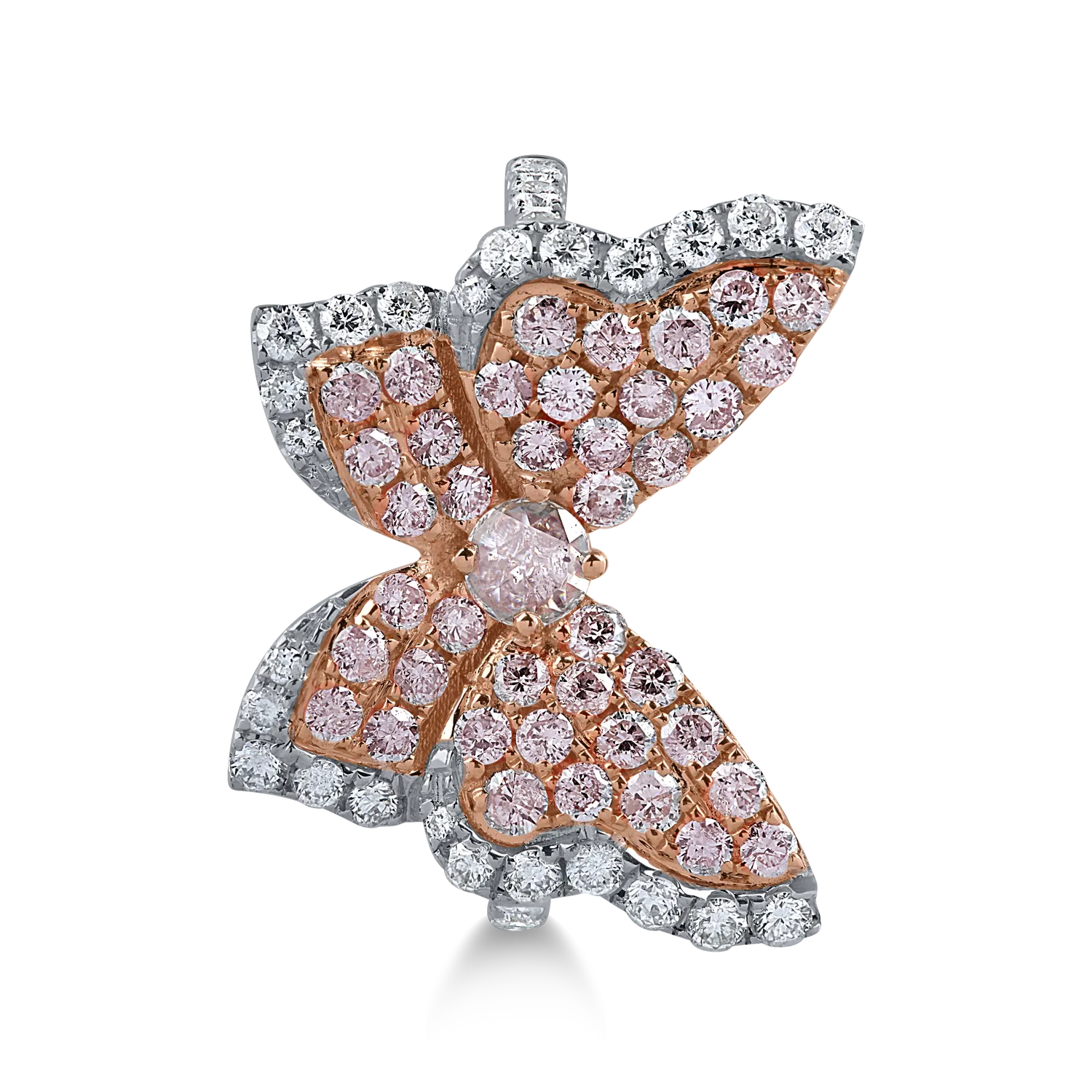 White-rose gold ring with 0.56ct rose diamonds and 0.48ct clear diamonds