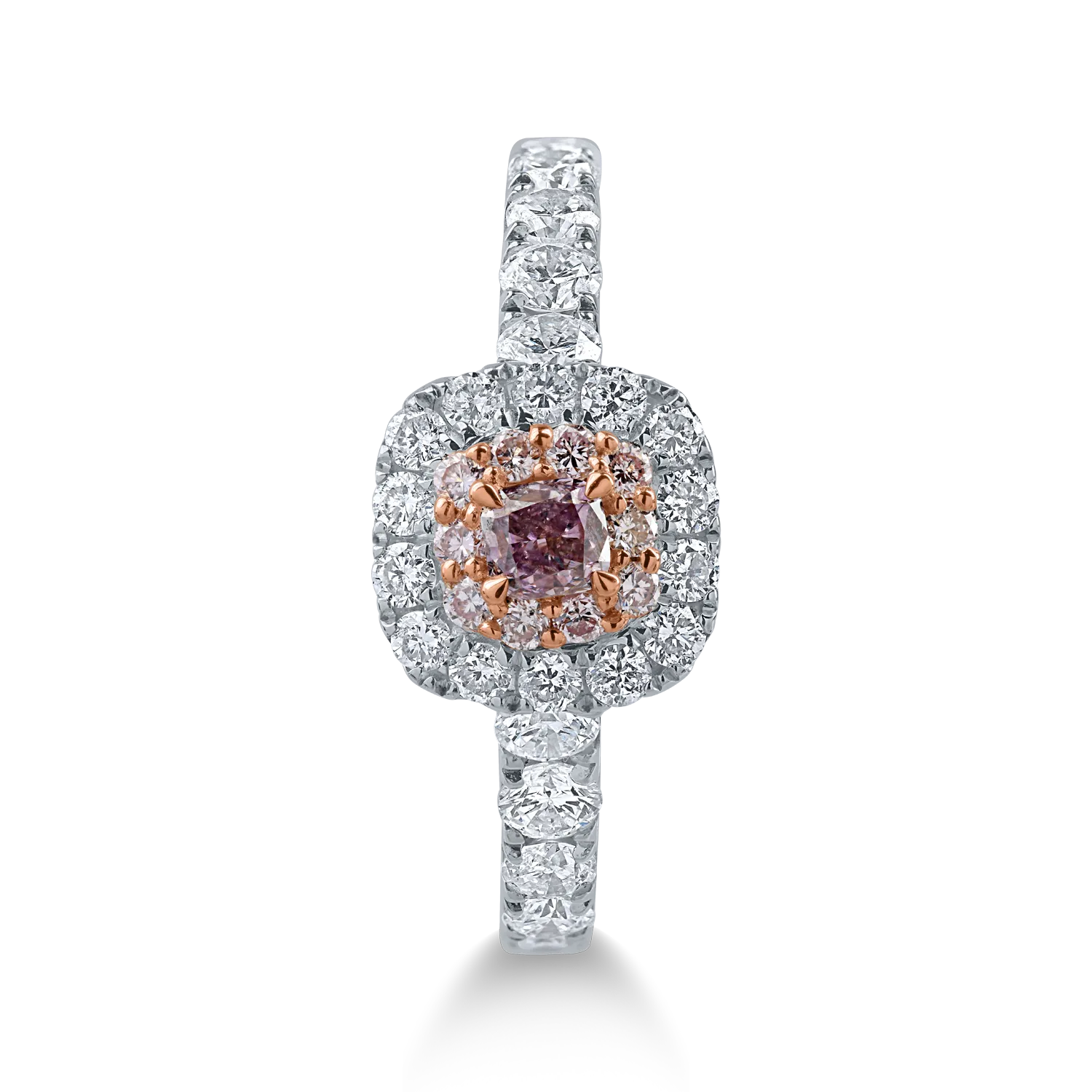 White-rose gold ring with 0.29ct pink diamonds and 0.91ct clear diamonds
