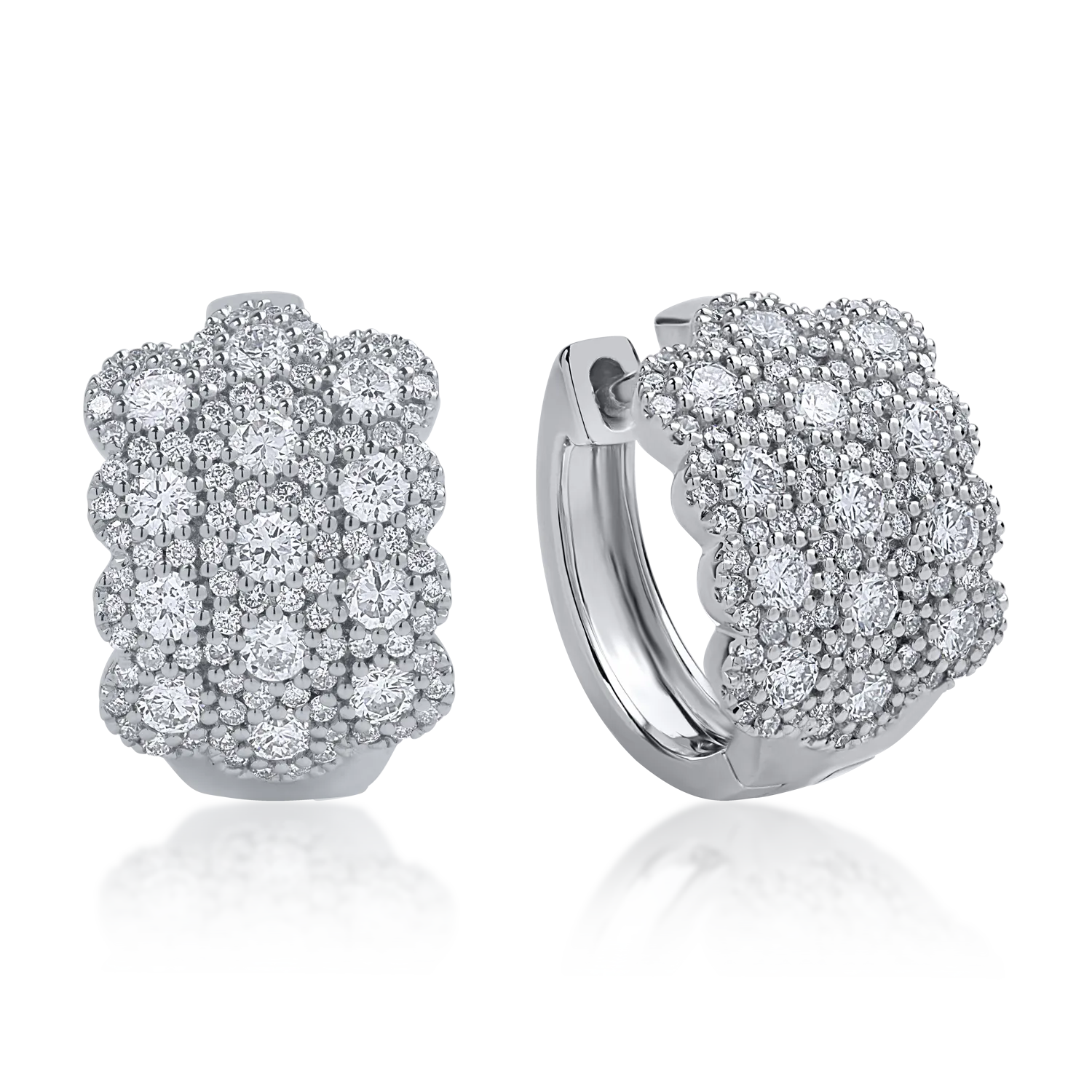 Обеци от бяло злато с 1.21ct диаманти