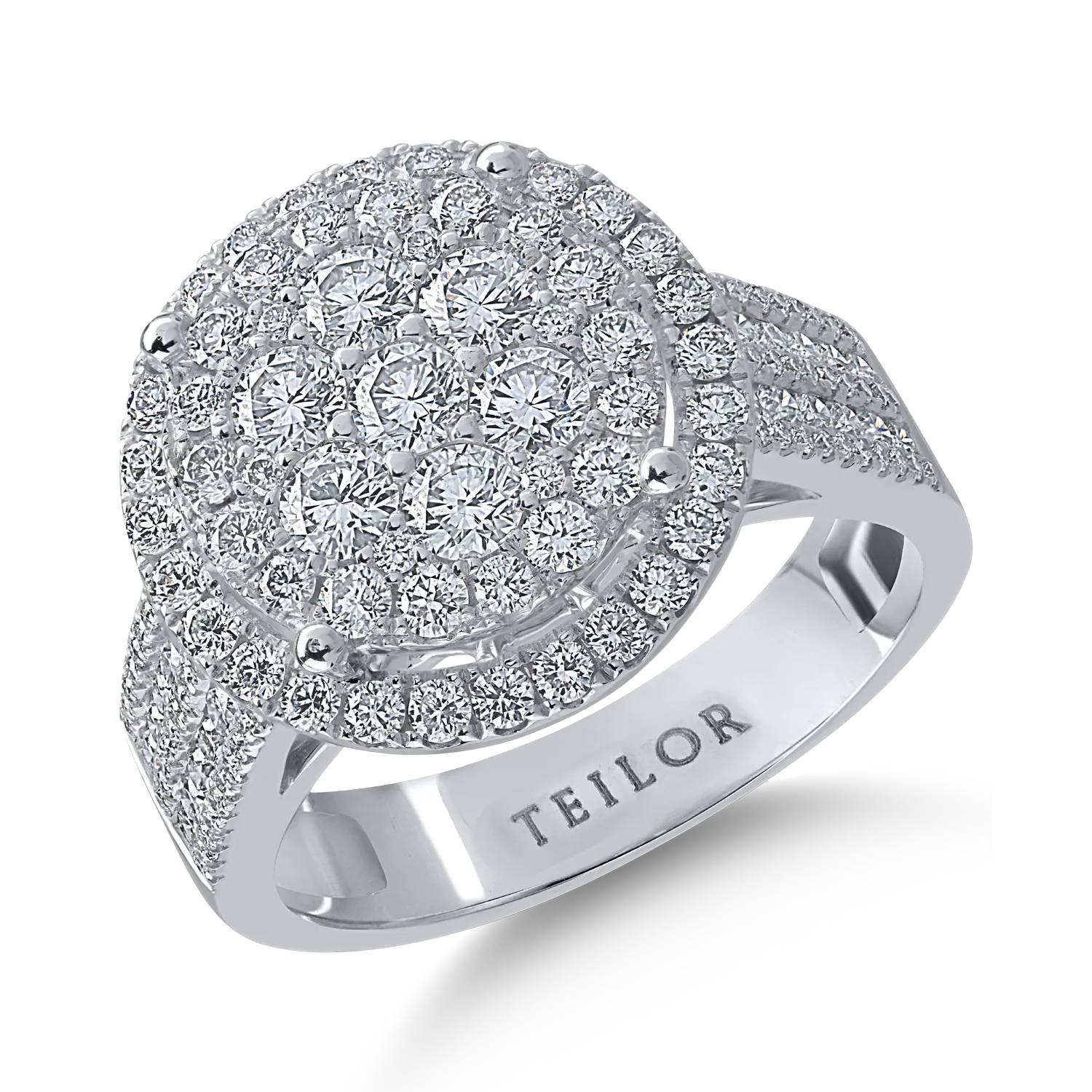 White gold ring with 1.64ct diamonds