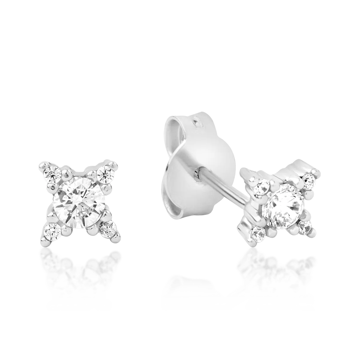 14K white gold earrings