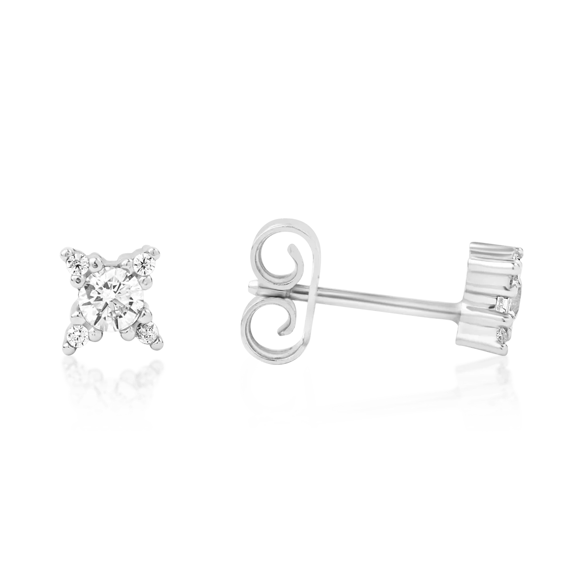 14K white gold earrings