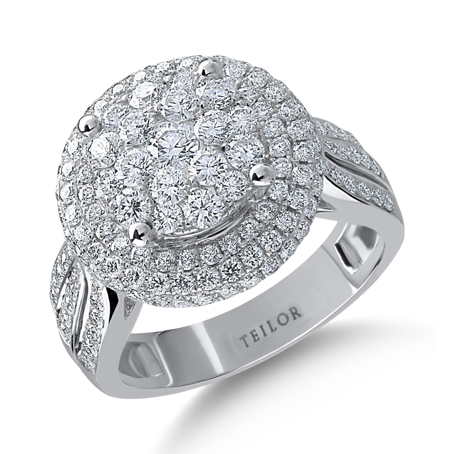 White gold ring with 1.69ct diamonds