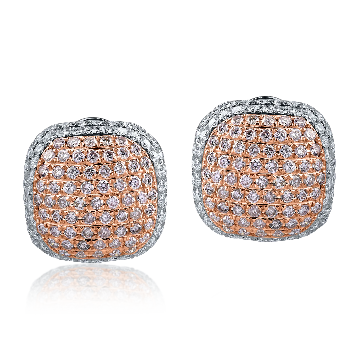 Kolczyki z białego różowego złota z różowymi diamentami o masie 1.61ct i bezbarwnymi diamentami o masie 1.43ct-155685
