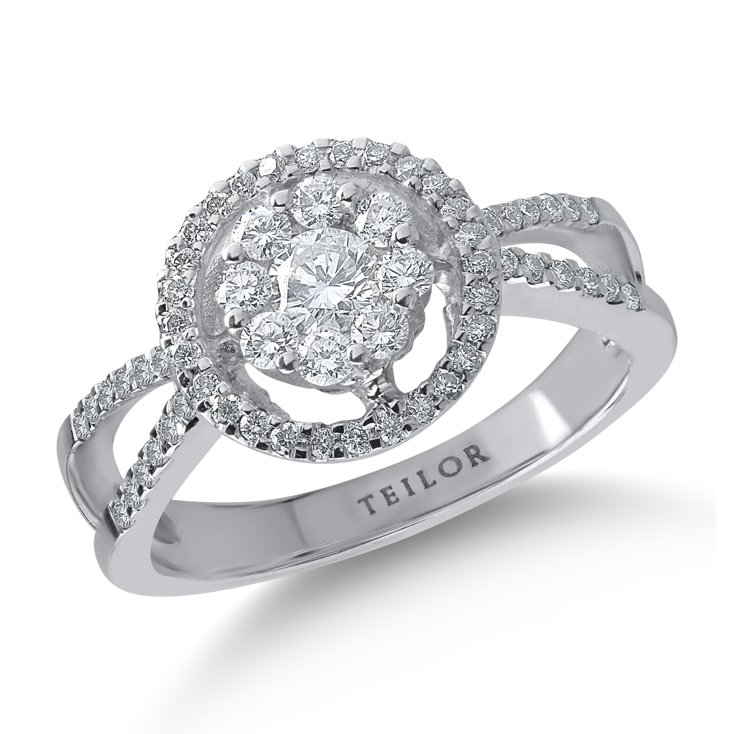 Inel din aur alb cu diamante de 0.66ct-155733