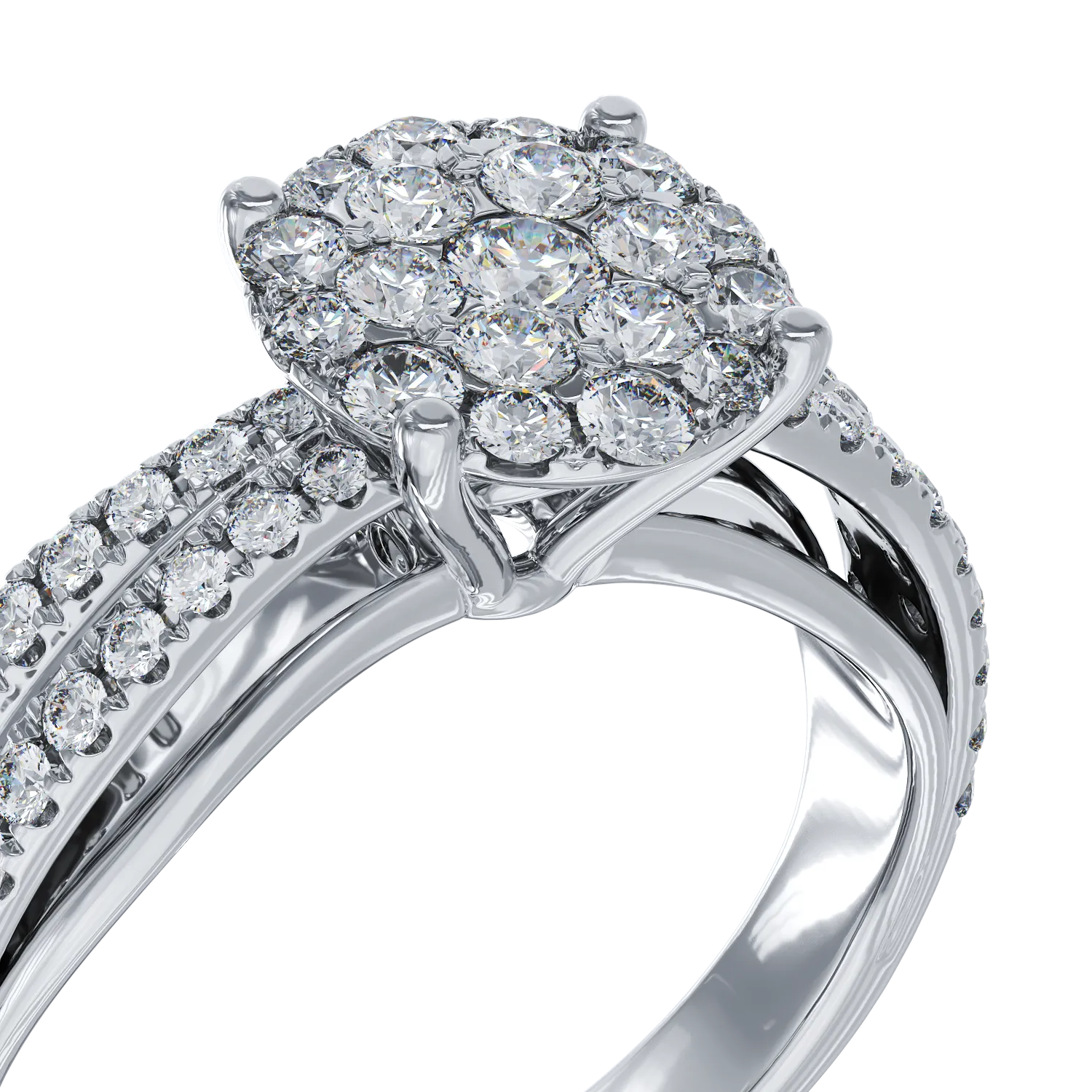 Годежен пръстен от бяло злато с диаманти 0.66кт