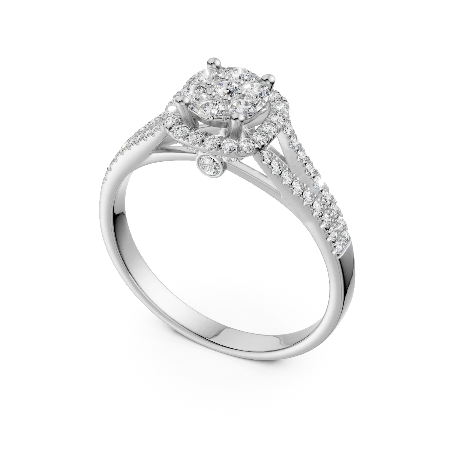 Inel de logodna din aur alb cu diamante de 0.52ct