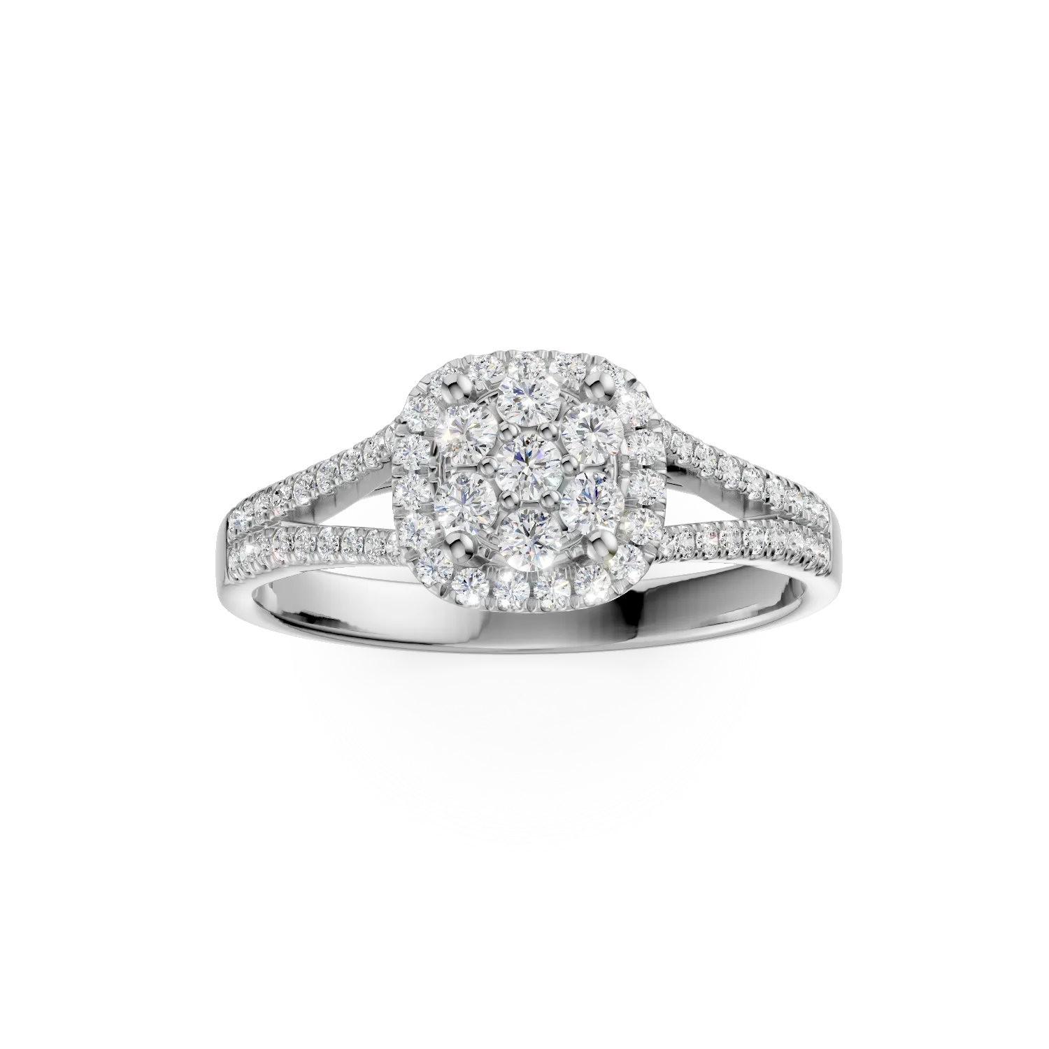 Годежен пръстен от бяло злато с диаманти 0.52кт