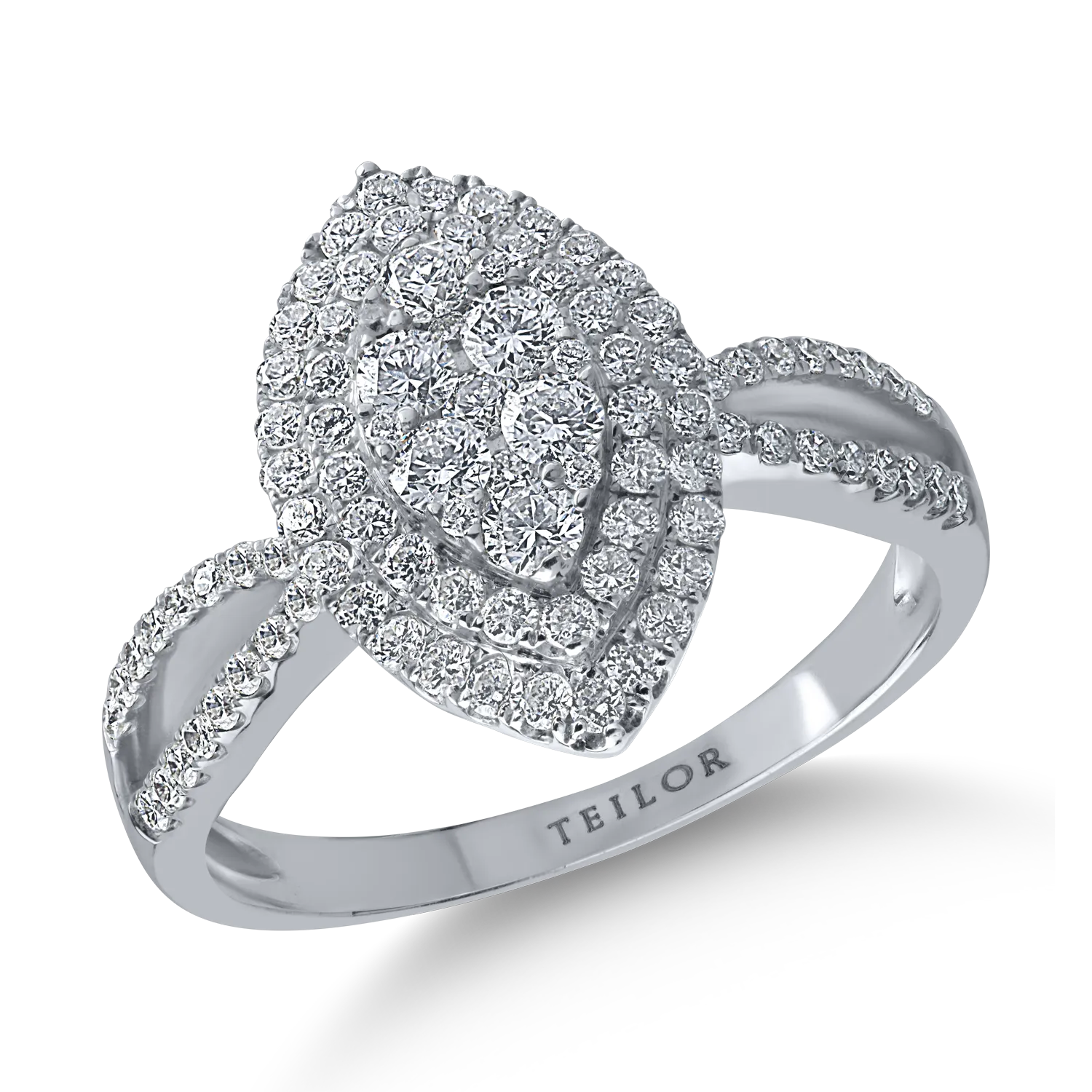 Teilor Inel din aur alb cu diamante de 0.78ct