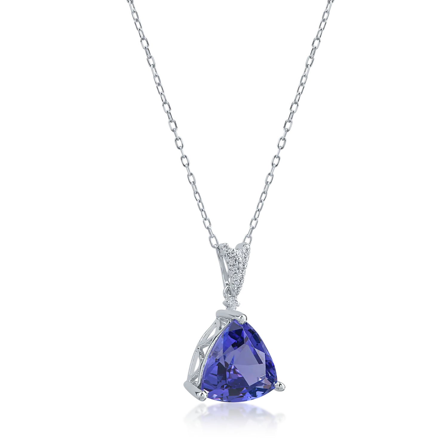 Висулка от бяло злато с танзанит 4.46ct и диаманти 0.05ct