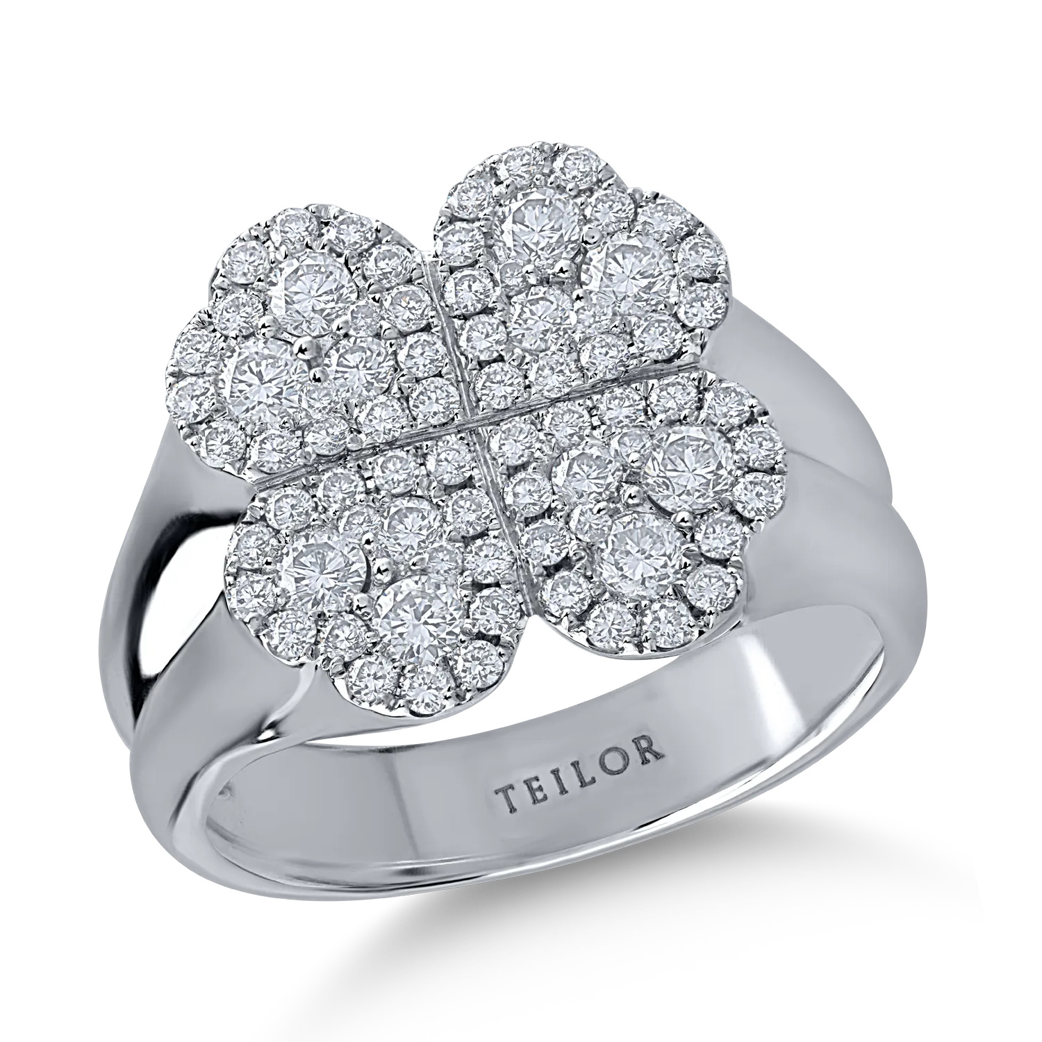 Inel din aur alb cu diamante de 0.91ct-155814