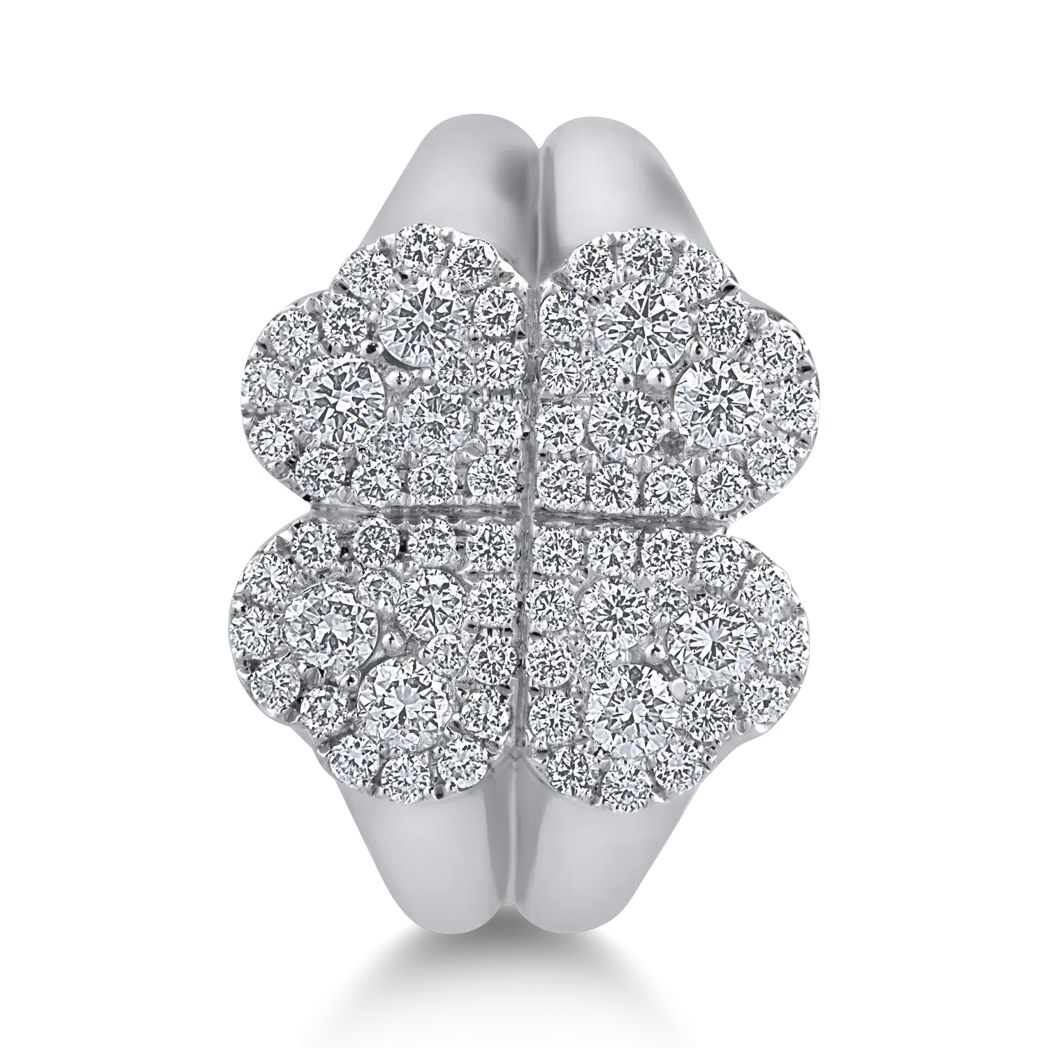 Inel din aur alb cu diamante de 0.91ct - imagine 2