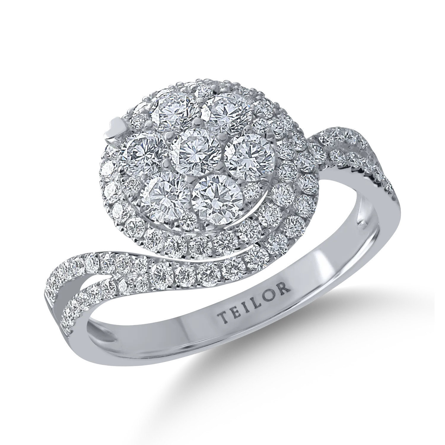 Inel din aur alb cu diamante de 0.77ct-155827
