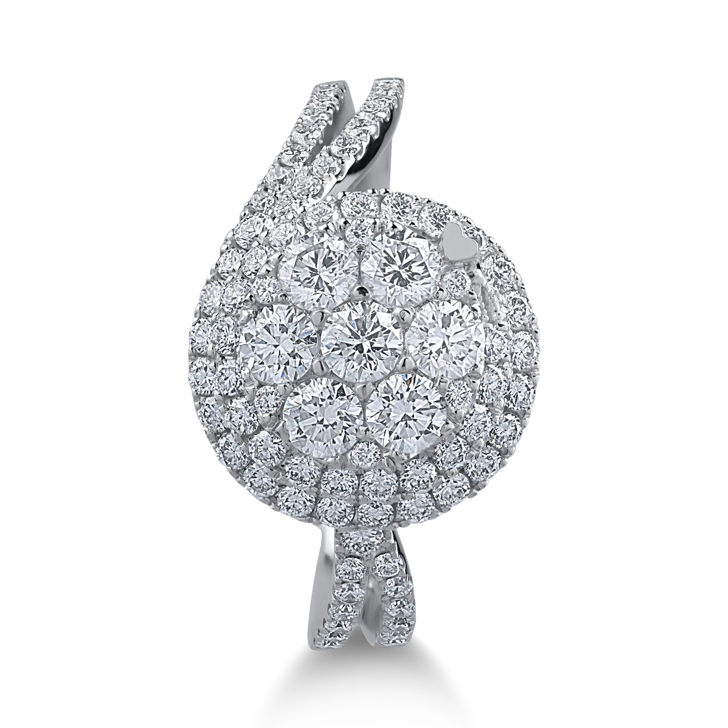 Inel din aur alb cu diamante de 0.77ct