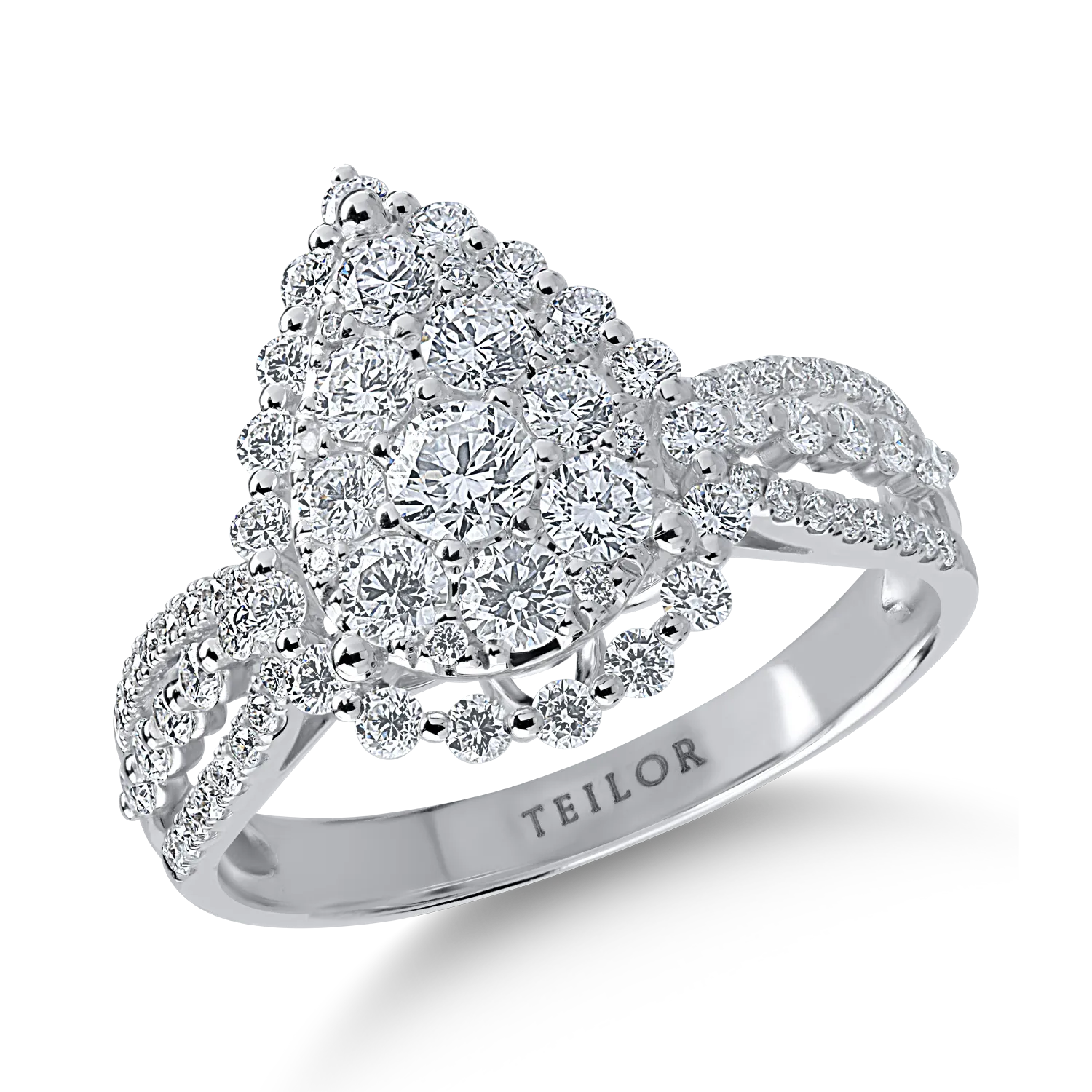 Teilor Inel din aur alb cu diamante de 1.09ct