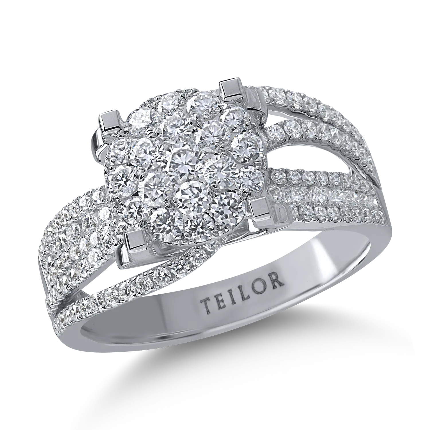 Inel din aur alb cu diamante de 1.11ct-155868
