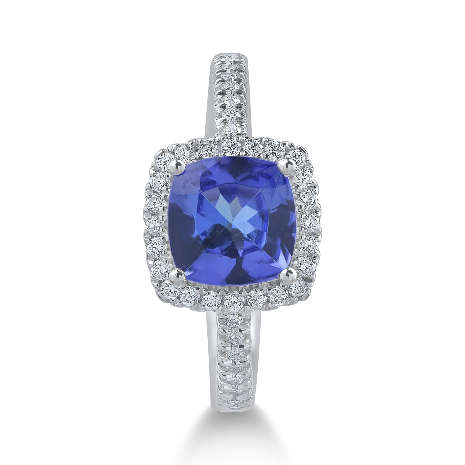 White gold ring with 1.6ct tanzanite and 0.23ct diamonds