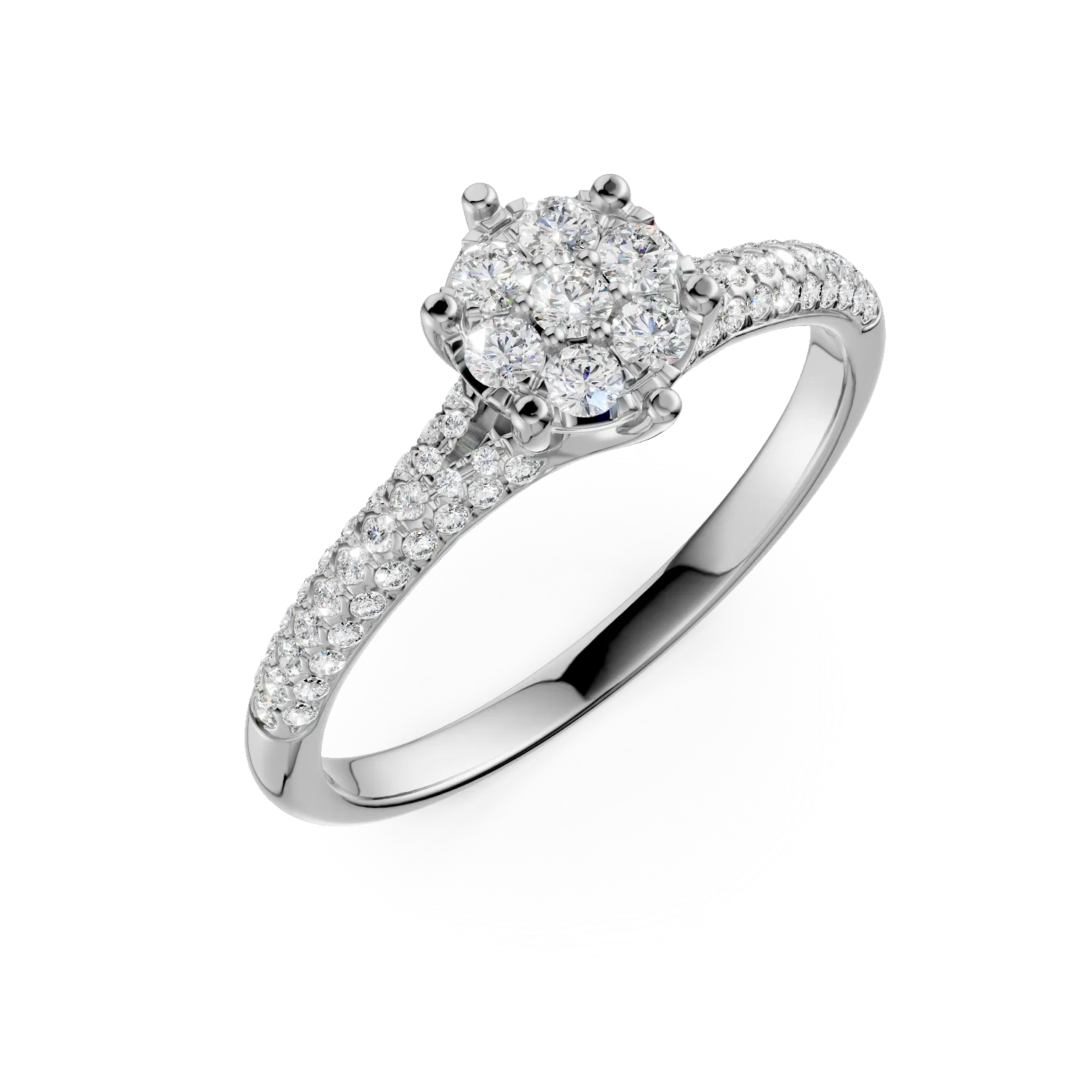 Годежен пръстен от бяло злато с диаманти 0.39кт