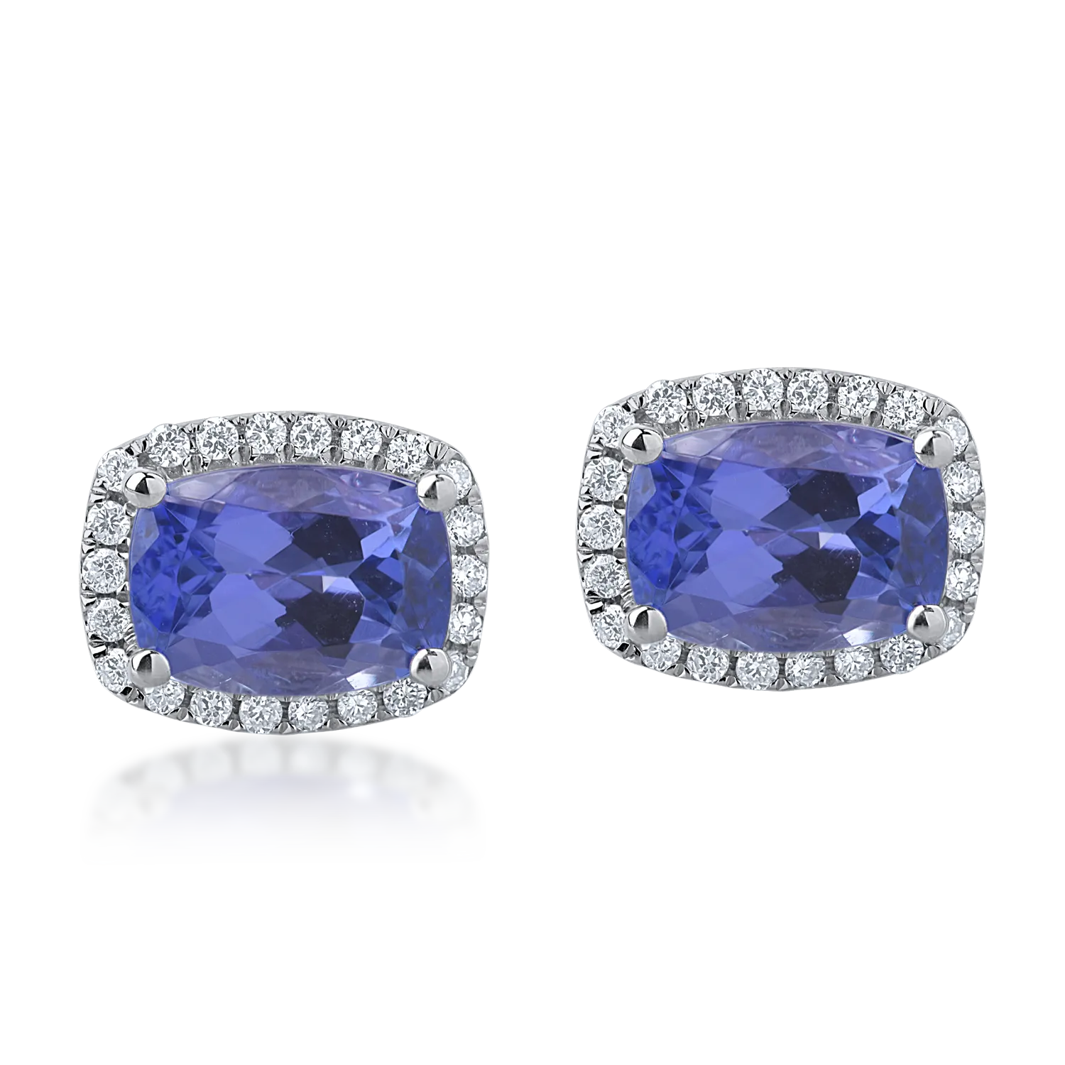 White gold earrings with 2.06ct tanzanites and 0.16ct diamonds
