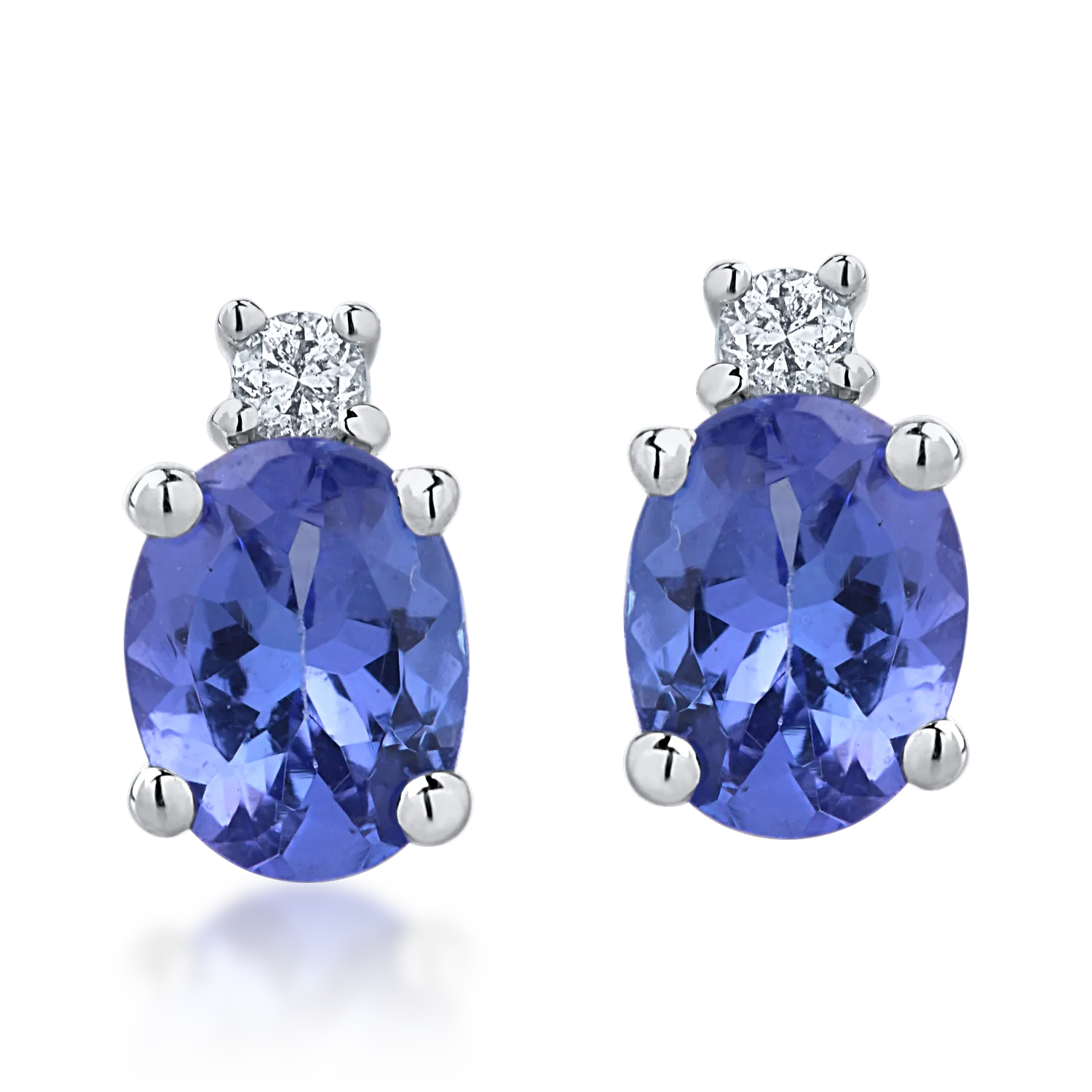 White gold earrings with 0.77ct tanzanites and 0.03ct diamonds