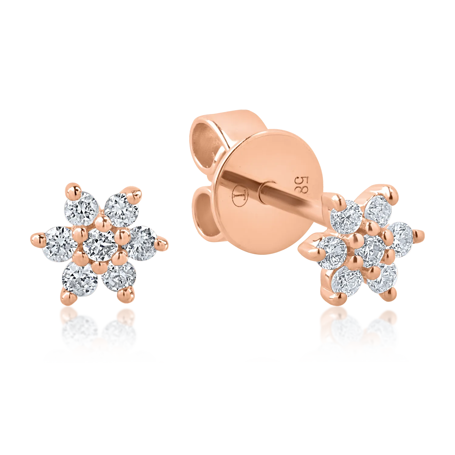 Rose gold earrings with 0.14ct diamonds