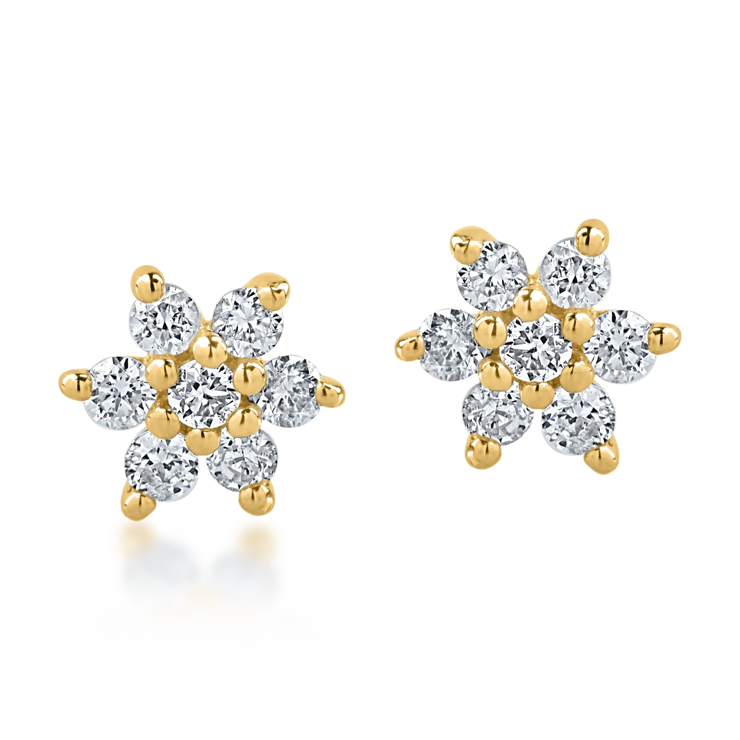 Cercei din aur galben cu diamante de 0.14ct-163859