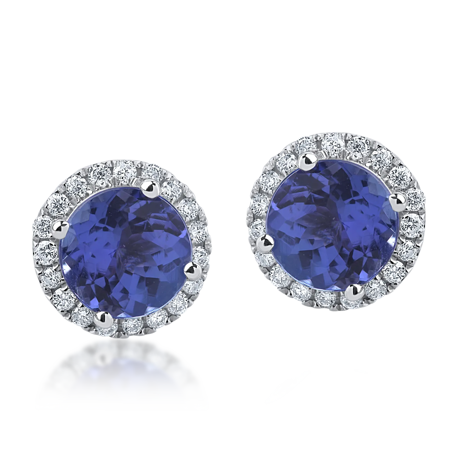 White gold earrings with 1.89ct tanzanites and 0.19ct diamonds