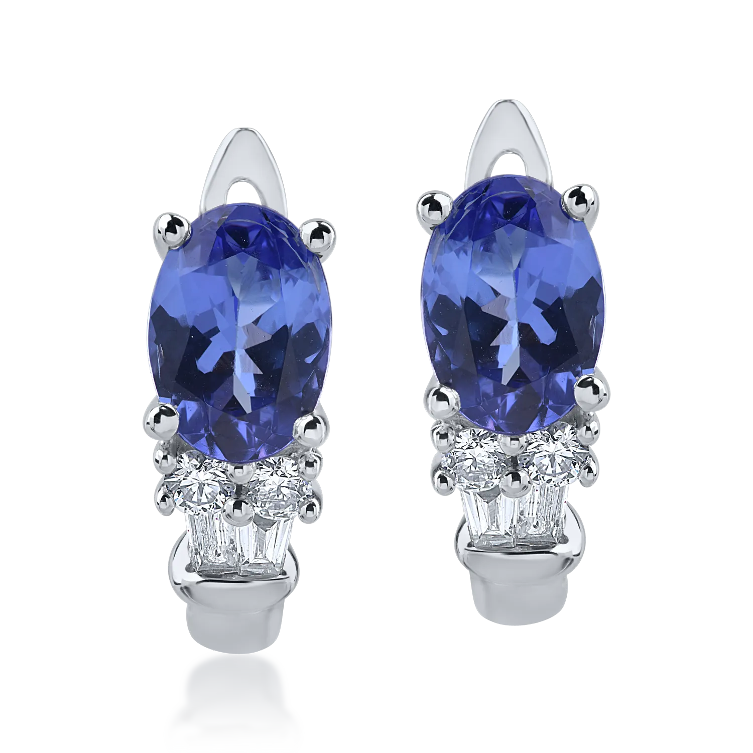White gold earrings with 1.63ct tanzanites and 0.25ct diamonds