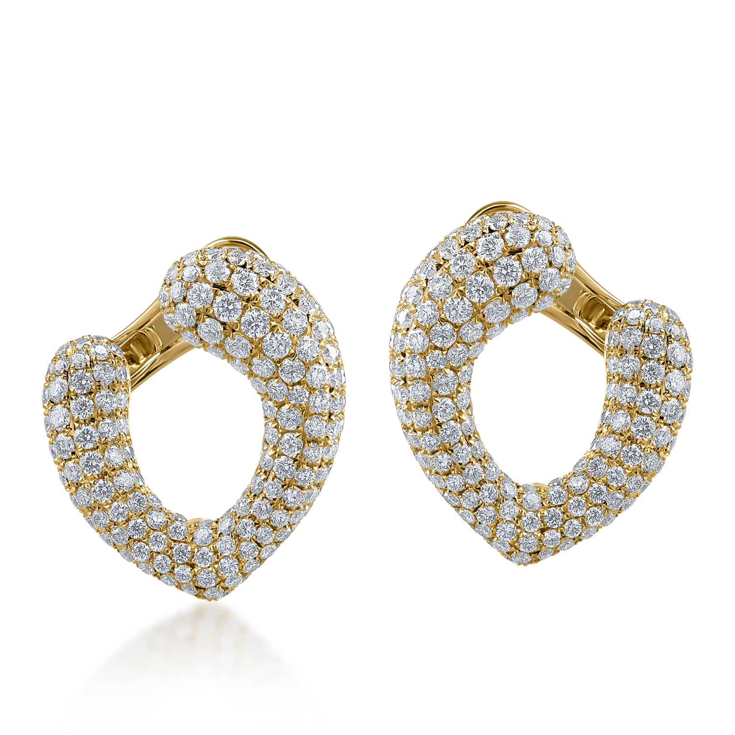 Yellow gold earrings with 3.51ct diamonds