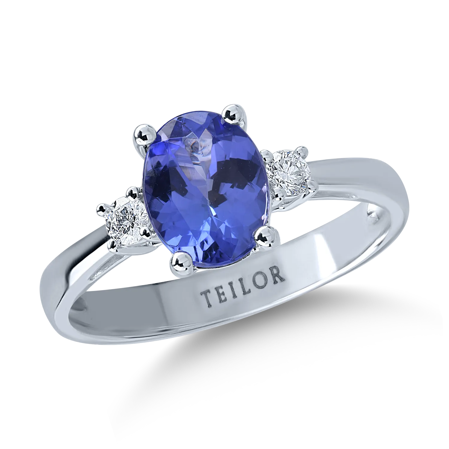 White gold ring with 1.61ct tanzanite and 0.12ct diamonds