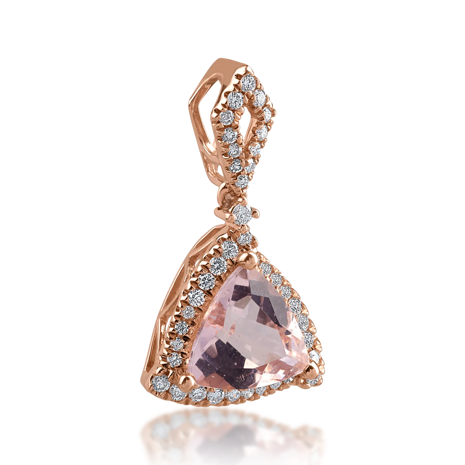 Rose gold pendant with 1.53ct morganite and 0.23ct diamonds