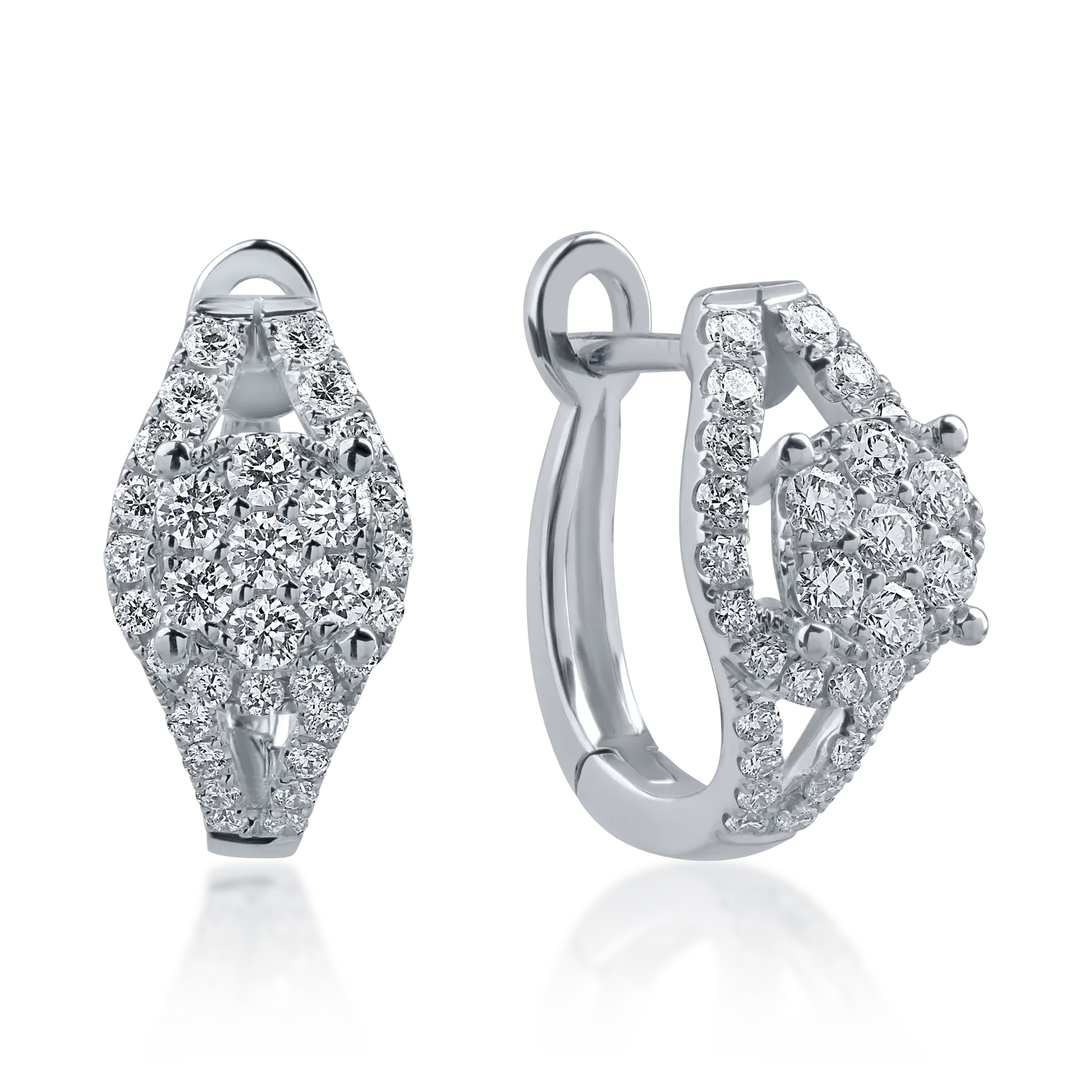 Kolczyki z białego złota z diamentami o masie 0.5ct